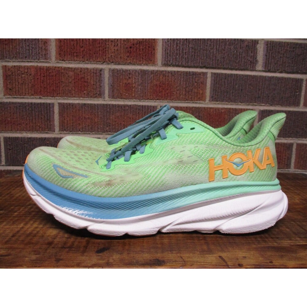 Hoka One One Mens Clifton 9 Green 1127895 ZLGL Shoes Running Sneakers 9.5 D - Picture 11 of 16
